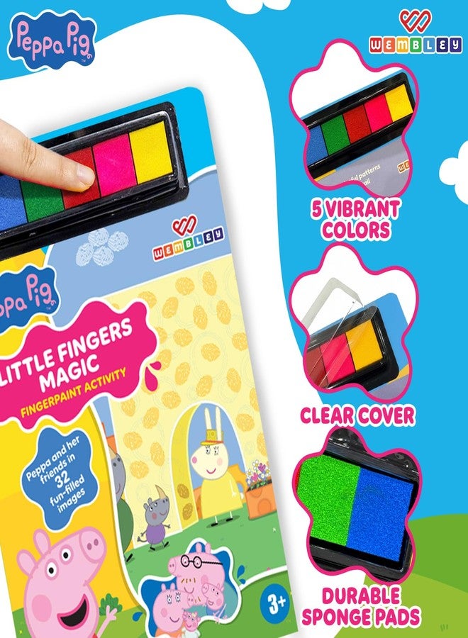 ويمبلي كتاب ويمبلي للتلوين والرسم بالأصابع لشخصية بيبا بيج، مع 5 ألوان حبر للرسم بالأصابع، مناسب للأولاد والبنات من عمر 3 إلى 6 سنوات فما فوق. ألوان غير سامة، سهلة التنظيف، قابلة للغسل. هدية مثالية لأعياد الميلاد. - Image 4